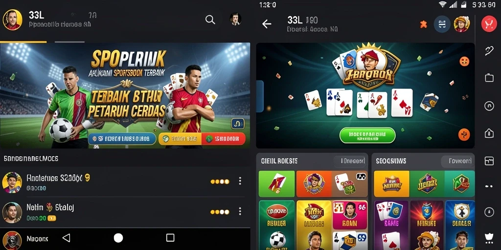 Tampilan utama 33L saat bermain Sportsbook secara langsung.