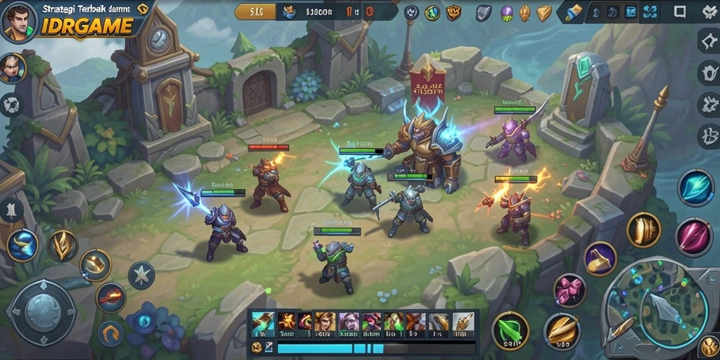 Screenshot gameplay <strong>IDRGAME</strong> menunjukkan strategi dan pertempuran yang intens.