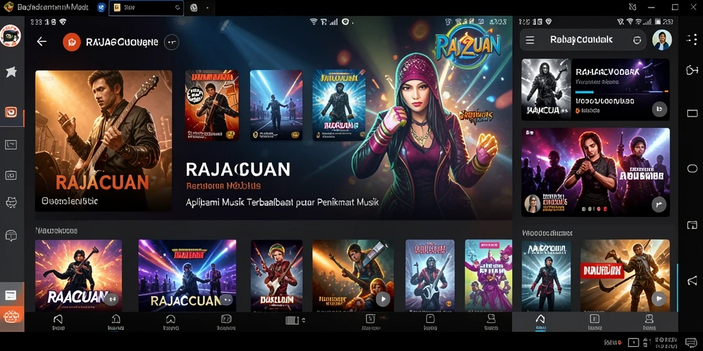 Tampilan gameplay menarik dari RAJACUAN dengan fitur musik interaktif.