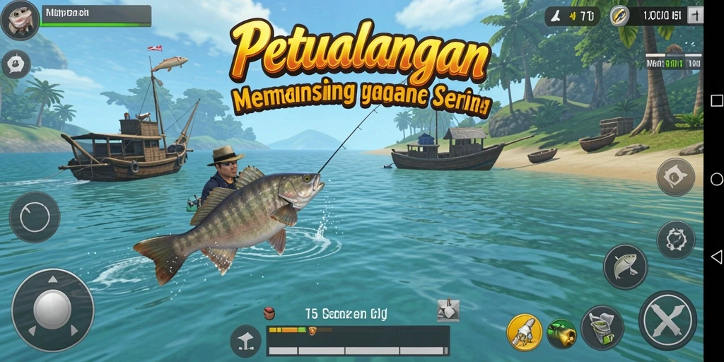 Tampilan gameplay memancing yang menakjubkan di T6.