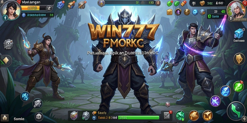 Tampilan gameplay <strong>WIN777</strong> menunjukkan aksi pertarungan yang intens dalam dunia MMORPG.