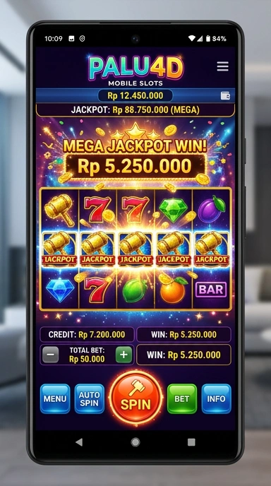 Tampilan utama aplikasi palu4d yang menarik dan informatif.
